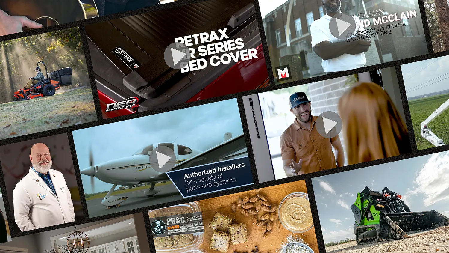 Video + Photography portfolio collage